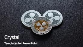  Presentation with ripple - PPT layouts with cryptocurrency and digital payment system background and a dark gray colored foreground