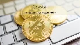  Presentation with virtual keyboard - Theme featuring cryptocurrency-bitcoin-virtual-money-gold background and a  colored foreground