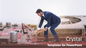  Presentation with mining - Colorful presentation enhanced with cryptocurrency-concept-with-businessman-mining backdrop and a tawny brown colored foreground