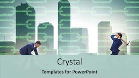  Presentation with data mining data minig concept - Amazing PPT layouts having cryptocurrency concept with businessman mining backdrop and a lemonade colored foreground