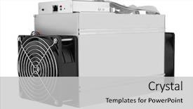  Presentation with bitcoin - Presentation theme with cryptocurrency mining farm for bitcoin background and a light gray colored foreground