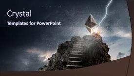  Presentation with cryptocurrency - Amazing slide deck having cryptocurrency success ladder in the sky backdrop and a wine colored foreground