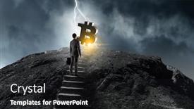  Presentation with cryptocurrency - Audience pleasing slide deck consisting of cryptocurrency-success-ladder backdrop and a dark gray colored foreground