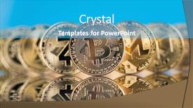  Presentation with money bitcoin - PPT layouts enhanced with cryptocurrencys-new-digital-money-bitcoin background and a teal colored foreground