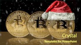  Presentation with cryptography - Slide deck featuring cryptography - bitcoin on the christmas backgrounds background and a tawny brown colored foreground