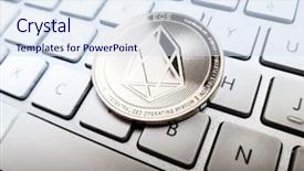  Presentation with cryptography - Cool new presentation design with cryptography - crypto currency eos io computer backdrop and a sky blue colored foreground