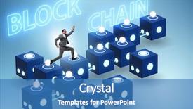  Presentation with blockchain - Audience pleasing PPT theme consisting of cryptography cloud security - blockchain innovative concept with businessman backdrop and a teal colored foreground