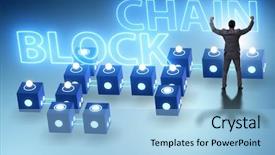  Presentation with blockchain - PPT layouts enhanced with cryptography cloud security - blockchain innovative concept with businessman background and a light blue colored foreground