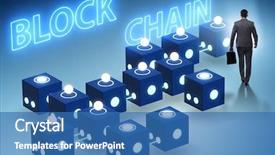  Presentation with blockchain - PPT theme consisting of cryptography cloud security - blockchain innovative concept with businessman background and a teal colored foreground