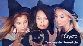  Presentation with crystal ball - PPT theme having crystal ball fortune telling background and a navy blue colored foreground