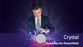  Presentation with crystal ball - Presentation design having crystal ball in action background and a navy blue colored foreground