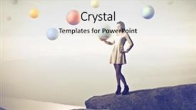  Presentation with crystal ball - Slide set consisting of crystal ball with other sphere background and a sky blue colored foreground