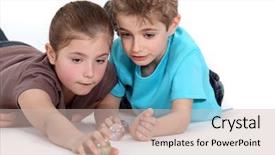  Presentation with marbles - Amazing PPT layouts having crystal button - brother and sister playing backdrop and a soft green colored foreground