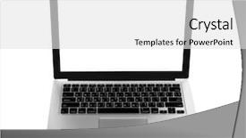  Presentation with crystal - Colorful theme enhanced with crystal button - laptop isolated on white background backdrop and a white colored foreground