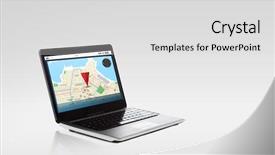  Presentation with navigation - PPT layouts with crystal button - technology navigation location and advertisement background and a light gray colored foreground