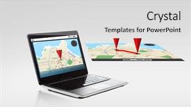  Presentation with navigation - Presentation theme consisting of crystal button - technology navigation location and advertisement background and a light gray colored foreground
