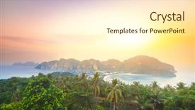  Presentation with spectacular - Beautiful PPT layouts featuring limestone cliffs in the crystal backdrop and a cream colored foreground