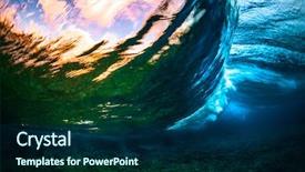  Presentation with ocean wave - Cool new theme with curves waves - underwater view of the crystal backdrop and a navy blue colored foreground
