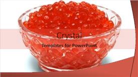  Presentation with crystal - Presentation theme featuring crystal dish with red caviar on a white background background and a red colored foreground