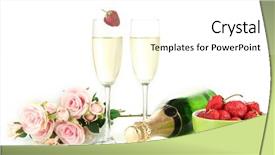  Presentation with pink roses - Presentation theme consisting of black glasses and mobile phone background and a lemonade colored foreground