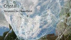  Presentation with glass - Cool new PPT theme with crystal fracture - busted glass texture backdrop and a  colored foreground
