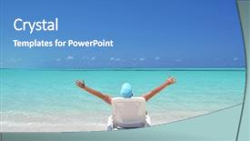  Presentation with bahamas - Colorful presentation theme enhanced with crystal free - beach scene exuma bahamas backdrop and a teal colored foreground