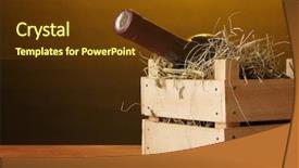  Presentation with bottling wine - Presentation design enhanced with crystal gifts - bottle of great wine background and a tawny brown colored foreground