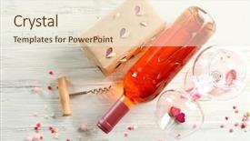  Presentation with bottle - Slides enhanced with crystal gifts - love concept - wine bottle background and a cream colored foreground