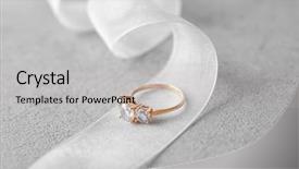  Presentation with engagement - PPT theme consisting of crystal gifts jewllereies - beautiful engagement ring and ribbon background and a light gray colored foreground