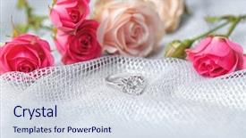  Presentation with war roses tudor rose - PPT theme featuring crystal gifts jewllereies - beautiful engagement ring and roses background and a  colored foreground
