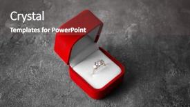  Presentation with engagement - Audience pleasing slide deck consisting of crystal gifts jewllereies - beautiful engagement ring in box backdrop and a dark gray colored foreground