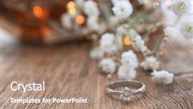  Presentation with old wooden table food - Colorful slide deck enhanced with crystal gifts jewllereies - beautiful engagement ring on wooden backdrop and a coral colored foreground