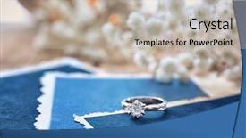  Presentation with engagement - Theme having crystal gifts jewllereies - engagement ring on cards background and a mint green colored foreground