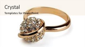  Presentation with diamonds - Slide deck consisting of crystal gifts jewllereies - golden ring with diamonds isolated background and a lemonade colored foreground