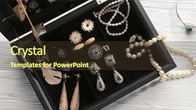  Presentation with jewelry - Slide set enhanced with crystal gifts jewllereies - jewelry accessories in box background and a tawny brown colored foreground
