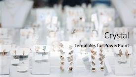  Presentation with jewelry - Presentation theme with crystal gifts jewllereies - showcase with jewelry in shop background and a white colored foreground