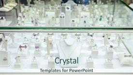  Presentation with crystal - Amazing theme having crystal gifts jewllereies - showcase with jewelry in shop backdrop and a sky blue colored foreground
