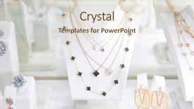  Presentation with jewelry - Beautiful slides featuring crystal gifts jewllereies - showcase with jewelry in shop backdrop and a sky blue colored foreground
