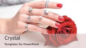  Presentation with man vs woman - Slides having crystal gifts jewllereies - woman wearing many different engagement background and a coral colored foreground