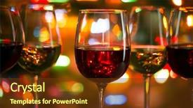  Presentation with crystal - Amazing slide set having crystal glasses of wine backdrop and a tawny brown colored foreground