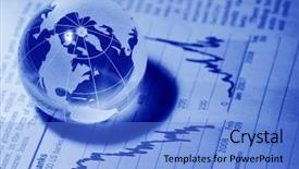  Presentation with crystal - Theme featuring crystal global on financial chart background and a light blue colored foreground