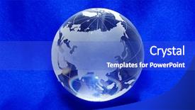  Presentation with crystal blue - Presentation theme with crystal globe isolated on blue background and a cobalt blue colored foreground