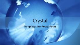  Presentation with crystal blue - Audience pleasing slides consisting of crystal globe on abstract background backdrop and a light blue colored foreground