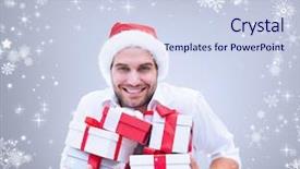  Presentation with crystal image - PPT layouts with crystal graphics - composite image of festive man background and a sky blue colored foreground