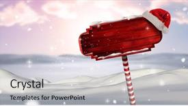  Presentation with crystal - PPT theme with crystal graphics - digital composite of wooden signpost background and a light gray colored foreground