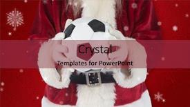  Presentation with crystal - Cool new theme with crystal graphics - santa holds a classic football backdrop and a red colored foreground
