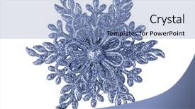  Presentation with crystal - Theme enhanced with crystal graphics - toy snowflake - isolated background and a light blue colored foreground