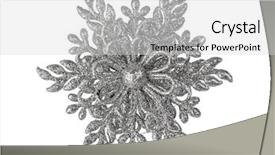  Presentation with toy cathone - PPT theme enhanced with crystal graphics - toy snowflake - isolated background and a light gray colored foreground