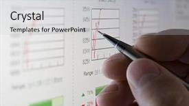  Presentation with stock share - Colorful slides enhanced with crystal growth - businessman analysing share prices backdrop and a light gray colored foreground