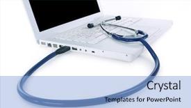  Presentation with computer science led - Slides with two black benches in a landscaped garden near a road background and a violet colored foreground